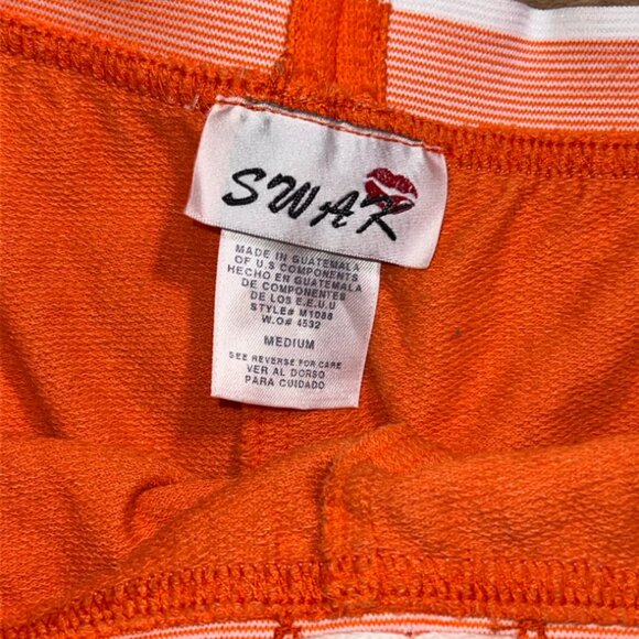 Vintage Swak Women Medium Orange‎ White Mini Sporty Tennis A-Line Skort (B) - Picture 5 of 7